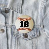 Badge Rond 7,6 Cm Base-ball du numéro 18 (En situation)