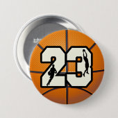Badge Rond 7,6 Cm Basket-ball du numéro 23 (Devant & derrière)