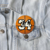 Badge Rond 7,6 Cm Basket-ball du numéro 34 (En situation)
