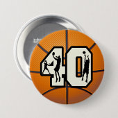 Badge Rond 7,6 Cm Basket-ball du numéro 40 (Devant & derrière)