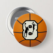 Badge Rond 7,6 Cm Basket-ball et joueurs du numéro 8 (Devant & derrière)