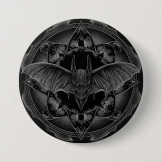 Badge Rond 7,6 Cm Bat Gothic Dark, Ai Généré Design