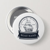 Badge Rond 7,6 Cm Bateau Nautique Personnalisé (Devant & derrière)