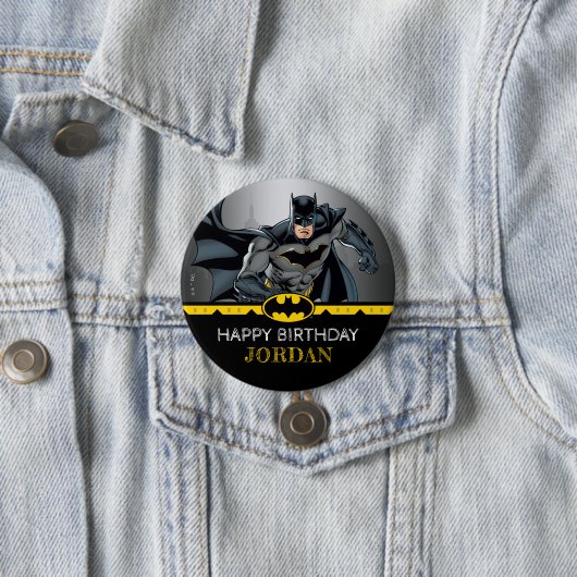 Badge Rond 7,6 Cm Batman | Chalkboard Joyeux anniversaire (En situation)