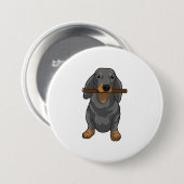 Badge Rond 7,6 Cm Bâton Dachshund (Devant & derrière)
