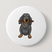 Badge Rond 7,6 Cm Bâton Dachshund (Devant)