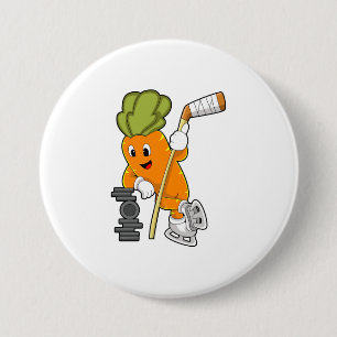 Badge Rond 7,6 Cm Bâton de hockey sur glace végane