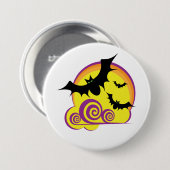 Badge Rond 7,6 Cm Bats volants Pleines lunes nocturnes d'Halloween (Devant & derrière)