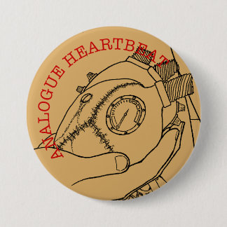 Badge Rond 7,6 Cm Battement de coeur analogue