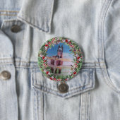 Badge Rond 7,6 Cm bay mare cheval rose Button (En situation)