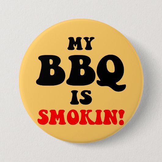 Badge Rond 7,6 Cm BBQ drôle (Devant)
