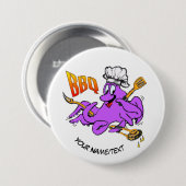 Badge Rond 7,6 Cm BBQ Octopus Round Bouton (Devant & derrière)