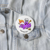 Badge Rond 7,6 Cm BBQ Octopus Round Bouton (En situation)