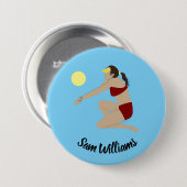 Badge Rond 7,6 Cm Beach Volleyball (Devant & derrière)