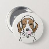 Badge Rond 7,6 Cm Beagle de refroidissement avec Bubblegum mignon ch (Devant & derrière)