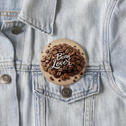 Badge Rond 7,6 Cm Bean Lover Coffee Beans (En situation)
