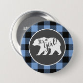 Badge Rond 7,6 Cm Bear Baby shower Garçon bleu (Devant & derrière)