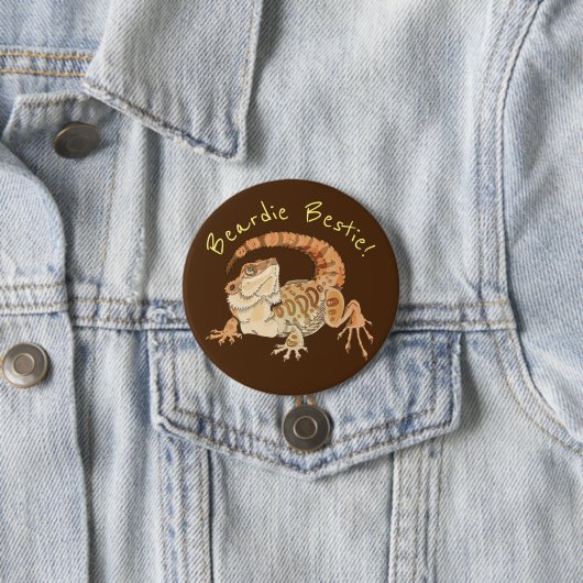 Badge Rond 7,6 Cm Beardie Bestie ! (En situation)