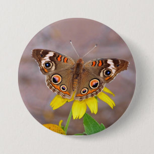 Badge Rond 7,6 Cm Beau papillon sur Fleur Jaune