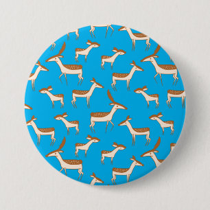 Badge Rond 7,6 Cm Bébé mignon cerf et famille sur Sky Blue