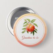 Badge Rond 7,6 Cm Bébé Shower Fuzz pêche (Devant & derrière)