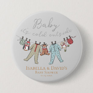 Badge Rond 7,6 Cm Bébé son Baby shower froid à l'extérieur de l'hive