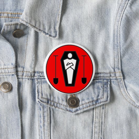 Badge Rond 7,6 Cm Bêcheur grave (En situation)