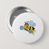 Badge Rond 7,6 Cm Bee as Mechanic with Wrench (Devant & derrière)