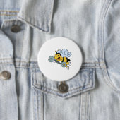 Badge Rond 7,6 Cm Bee as Mechanic with Wrench (En situation)