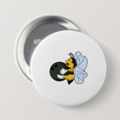 Badge Rond 7,6 Cm Bee at Bowling (Devant & derrière)