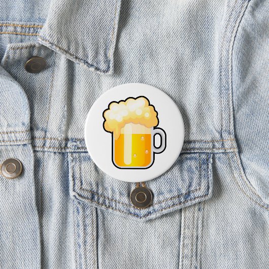 Badge Rond 7,6 Cm Beer Mug with Frothy Foam