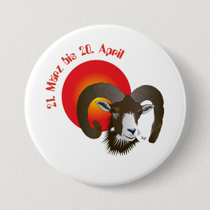 Badge Rond 7,6 Cm Bélier
