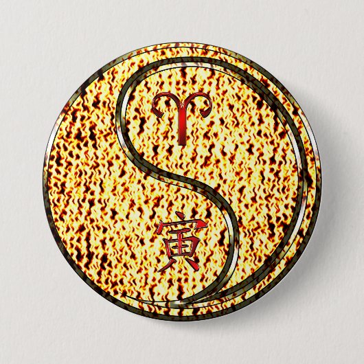 Badge Rond 7,6 Cm Bélier et Tiger (Devant)