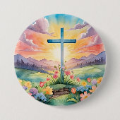 Badge Rond 7,6 Cm Belle aquarelle de Pâques (Devant)