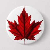 Badge Rond 7,6 Cm Belle feuille d'érable d'automne (Devant)