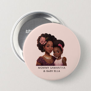 Badge Rond 7,6 Cm Belle maman et fille noire (14)