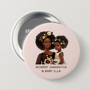 Badge Rond 7,6 Cm Belle mère et fille noire (11)