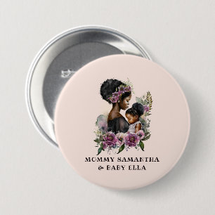 Badge Rond 7,6 Cm Belle mère et fille noire (6)