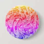 Badge Rond 7,6 Cm Belle musique Joyeuses couleurs vives notes musica (Devant)