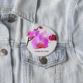 Badge Rond 7,6 Cm Belles Orchidées Roses (En situation)