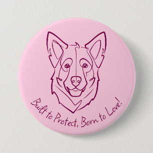 Badge Rond 7,6 Cm Berger Allemand, Construit pour Protéger, Né pour