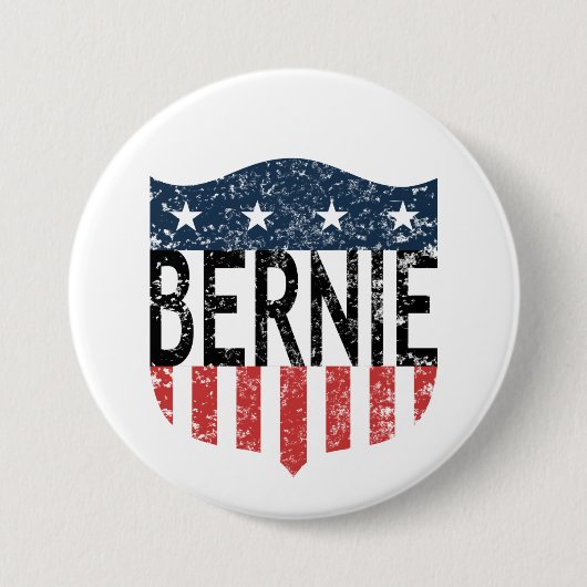 Badge Rond 7,6 Cm BERNIE étoiles et rayures (Devant)