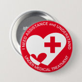 BADGE ROND 7,6 CM BESOIN D'AIDE/D'AIDE (Devant & derrière)