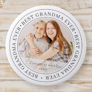 Badge Rond 7,6 Cm Best Grandma Ever Modern Classic