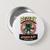 Badge Rond 7,6 Cm Bezerk Intruder Alert World Tour Retro Arcade  (Devant & derrière)