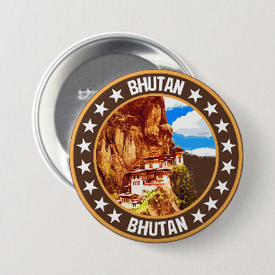 Badge Rond 7,6 Cm Bhoutan