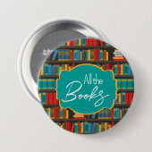 Badge Rond 7,6 Cm Bibliothèque d'amour de lecture (Devant & derrière)