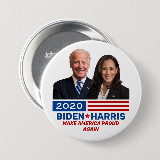 Badge Rond 7,6 Cm Biden Harris 2020 Collectible Campagne Pinback (Devant & derrière)