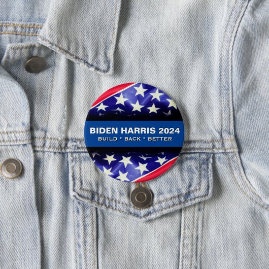 Badge Rond 7,6 Cm Biden Harris 2024 BULLER BACK BETTER Round Button (En situation)
