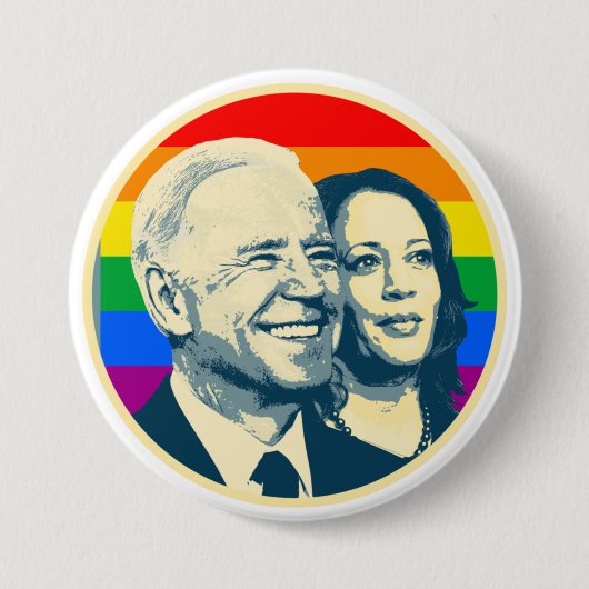 Badge Rond 7,6 Cm Biden Harris Rainbow Pride (Devant)